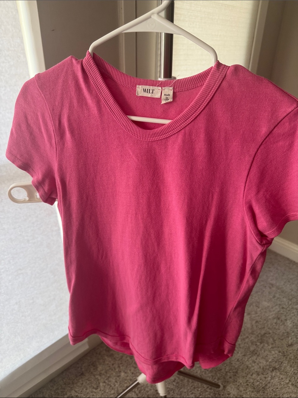 WILT Hot Pink Short Sleeve Crewneck Tee
